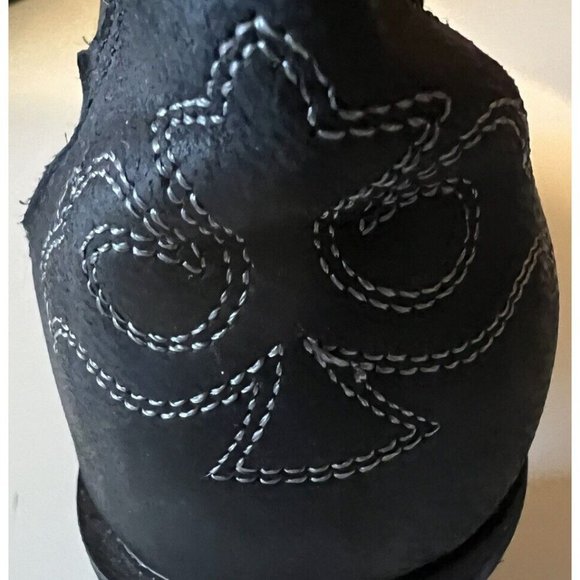 Sterling River Leather Cowboy Boots Black Women Size 9.5 SFW4030 - Picture 6 of 8